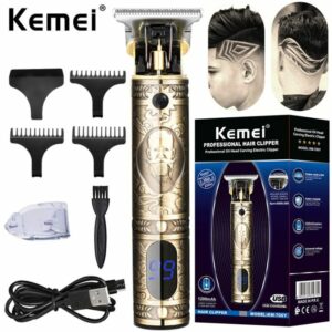Kemei Tondeuse à cheveux rechargeable – Finition 0 Mm-Afficheur